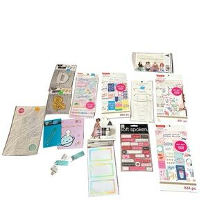 Assorted Craft Sticker Set Bundle NEW Balloons Sewing Needles  Keychain